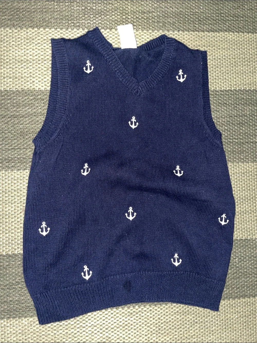 Gymboree Navy Anchor Knit Sweater Vest